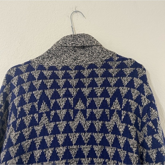 Levi's Wool Blend Diamond Knit Button Up Cardigan Sweater Gray/blue/green Size L - Picture 8 of 14